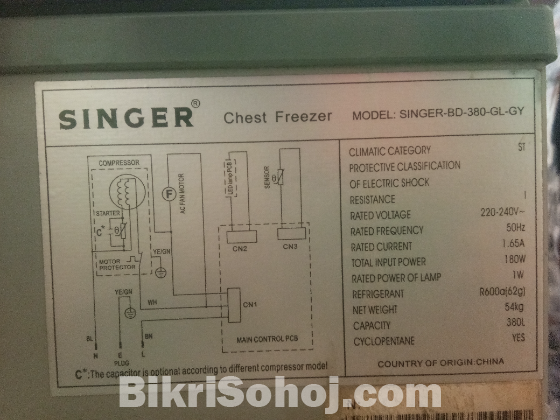 Deep frige (singer)  380 ltr, big size